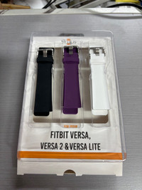 StrapsCo Silicone Strap for Fitbit Versa 2 - Black/Purple/White 
