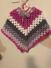 Toddler age 2-5 poncho hand knit