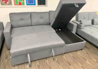 New Pull out Sleeper Sofa L Shape Reversible Sectional Sofa Bed