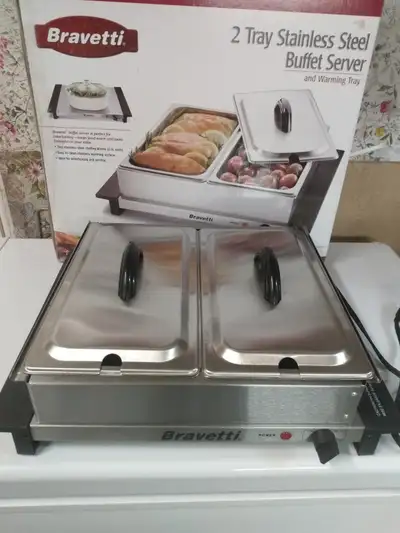 Bravetti 2 Tray Stainless Steel Buffet Server, View more