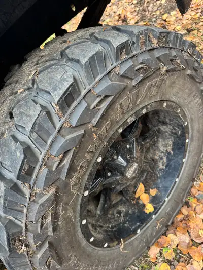 Have 2 excellent tires and 2 bald tires on nice 5 Stud 18” rims from 92 Ford 4x4 if interested call...