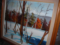 peinture sur toile un hiver venteux