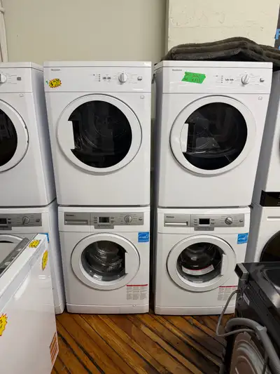  Bloomberg 24 inch washer dryer set. The dryer is vented. , View more