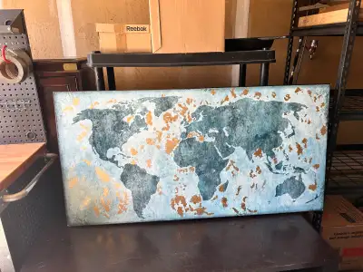 world map on canvas, View more