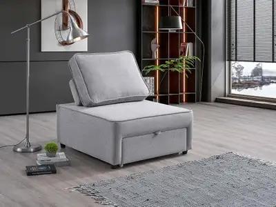 SLEEPER CHAIR TRANSFORMS FROM CHAIR TO BED(GREY FABRIC), View more