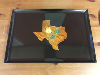 1960s Mid Century Modern Couroc Tray Yellow Rose of Texas MCM