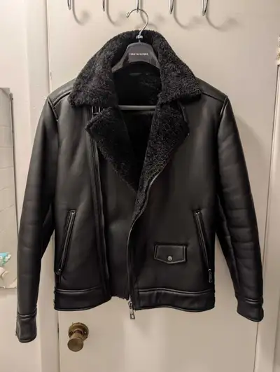 zara men's faux shearling jacket size small, View more