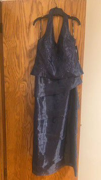 Brand new long navy evening dress, size 12, $50