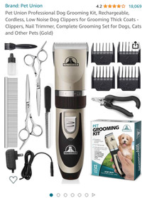 Pet animal dog complete grooming kit light duty quiet 