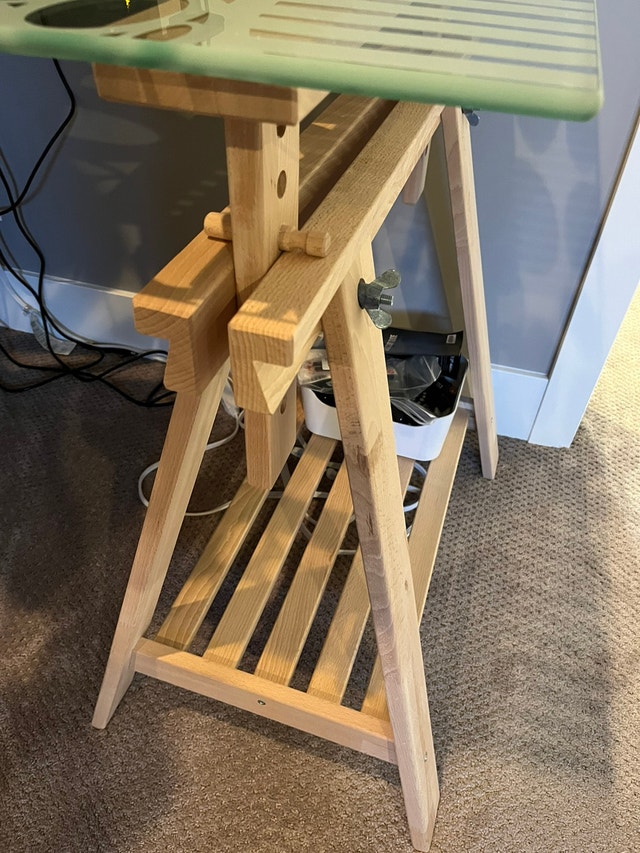 Ikea glass sawhorse desk / drafting table Desks Saskatoon Kijiji