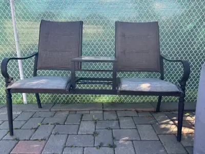 Outdoor 2 seater bench with table, View more