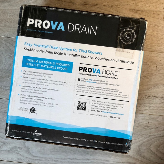 ProvaDrain Shower Drain Kit for Waterproofing Membrane System