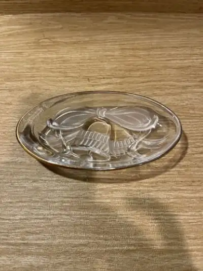 Vintage Mikasa Studio Nova Glass Oval Gold Rim Christmas Dish, View more