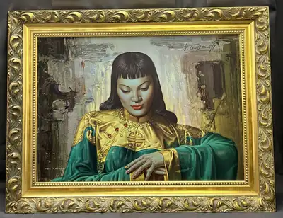 RARE VTG Personally SIGNED Tretchikoff Lady From Orient Print, View more