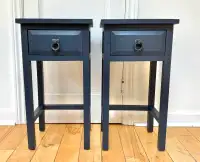 Pair of small navy blue nightstands - end tables - side tables