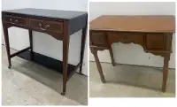 2 Vintage Tables/Consoles/Desks, solid wood, refurbished
