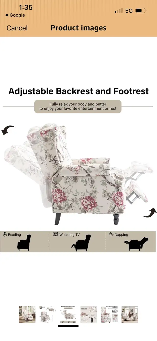 New Linen Manual Swivel Base Recliner in Chairs & Recliners in Mississauga / Peel Region - Image 7