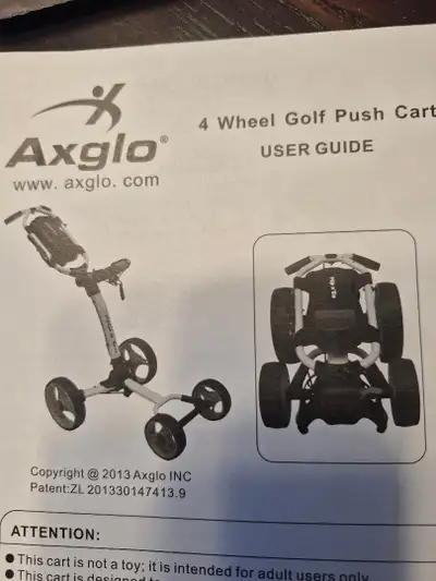 Axglo 4 Wheel Golf Push Cart, View more