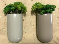 WALL SCONCES including artificial greenery & 2 vases