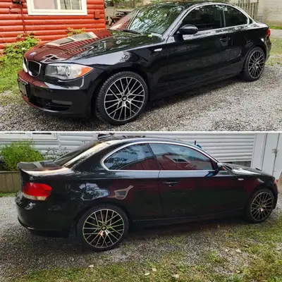 BMW N52 E82. Black metallic paint with black leather interior. BMW128i powered by a 3.0 liter natura...