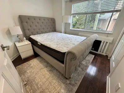 Queen bed - including frame, box spring and mattress, View more