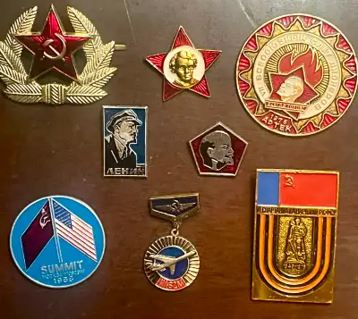 8 PC LOT UKRAINE SOVIET RUSSIAN LAPEL PINS METALS USSR APOLLO, View more