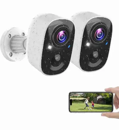 Wireless Camera Outdoor, Battery Powered Security Camera with 2K, View more