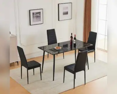 Glass Dining Table with 4 Chairs, View more