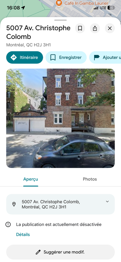 Location avec contrat à court ou long terme, accès facile sur Christophe Colomb Contact : Thierry au...