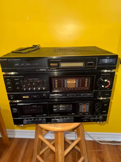 Sharp SC-6800(BK) Stereo Double Cassette Deck Receiver Amplifier, View more