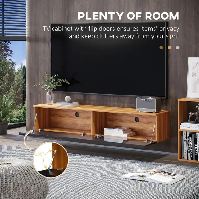 Wall Mounted TV Stand, Floating TV Cabinet for up to 70" TVs wit in TV Tables & Entertainment Units in Markham / York Region - Image 5