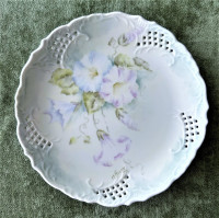 Collector's Plate, Petunia Flowers, Hand Painted Porcelain