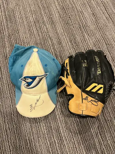 Toronto Blue Jays BJ Ryan autographed kids hat and glove, View more
