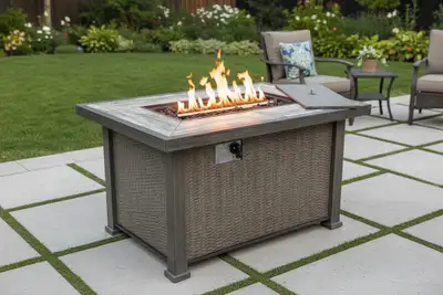 Brand New Aluminum & Steel Fire Pit Table Special $299, View more