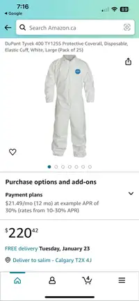 Tyvek disposable coveralls (25)