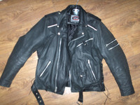 RIVER ROAD Men's Size 48 Leather Motorcycle Jacket