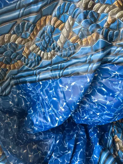This high-quality Mystri Gold Beaded pool liner measures 21 feet by 52 inches. Brand new never insta...