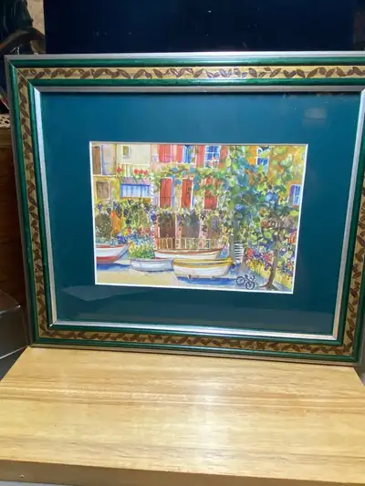 Jill Louis Campbell Limited Print Signed, Four Boats, a Bicycle,, View more