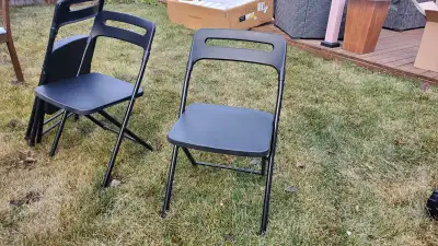 Black, Lightweight Folding Chairs - Set of 3, View more