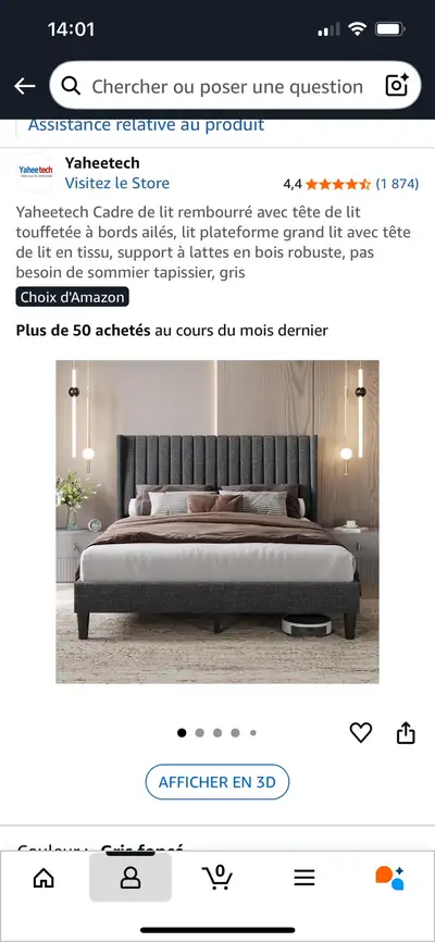 base de lit et tête de lit pour lit Queen neuf , View more