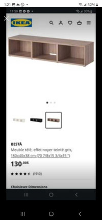 IKEA BESTA TV UNIT/MEUBLE TELE/TV CABINET/WALL UNIT/WALNUT GRAY/