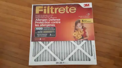 20 x 20 x 1 filtrete allergy defense filters, merv 11 single for $5, unopened 3pk for $15