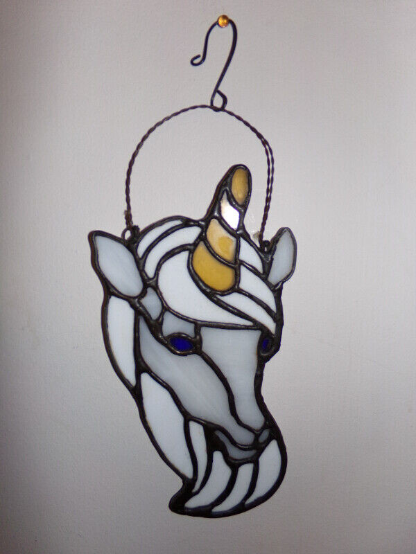 BEAUTIFUL HAND MADE  STAINED GLASS UNICORN WINDOW ORNAMENT in Home Décor & Accents in Kingston