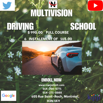 Class-5, car Driving full course with SAAQ approved school., View more