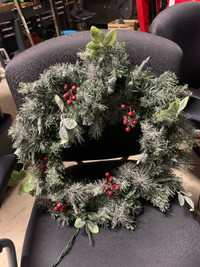 NEW. Two large Christmas wreaths. Light up 