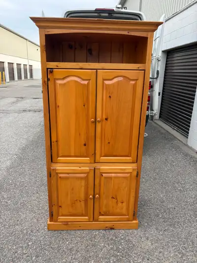 Free delivery used Wooden Armoire/Cabinet with Shelves, View more