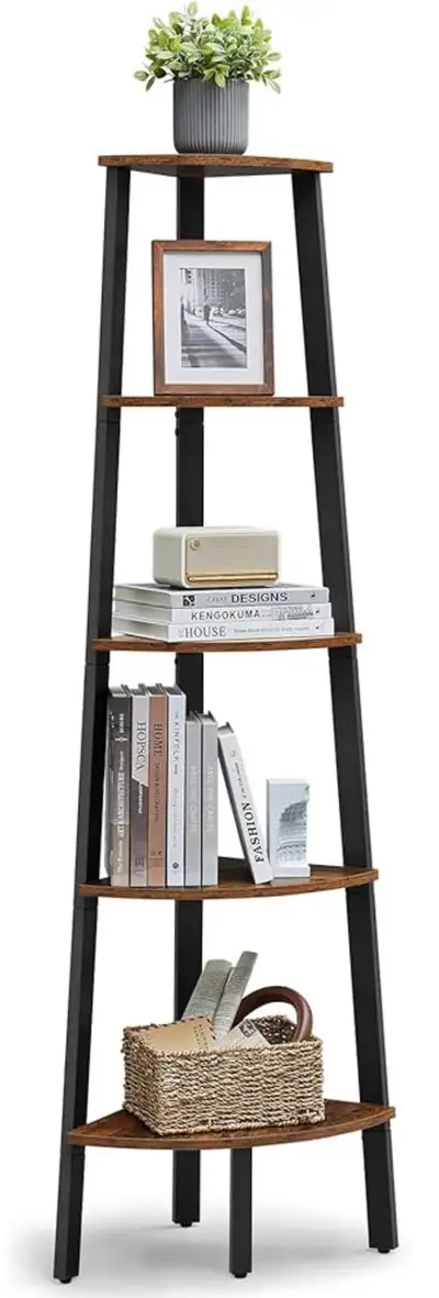 VASAGLE 5-Tier Industrial Corner Shelf, View more