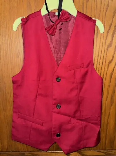 boys red vest & bow tie, size 16, View more