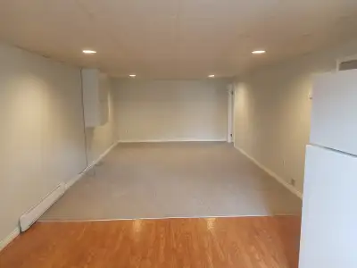 One bedroom basement apartment in quiet, home. Private entrance shared laundry one parking space, ut...