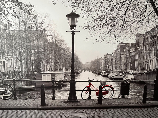 Red Bike in Amsterdam Print & Frame in Arts & Collectibles in Mississauga / Peel Region